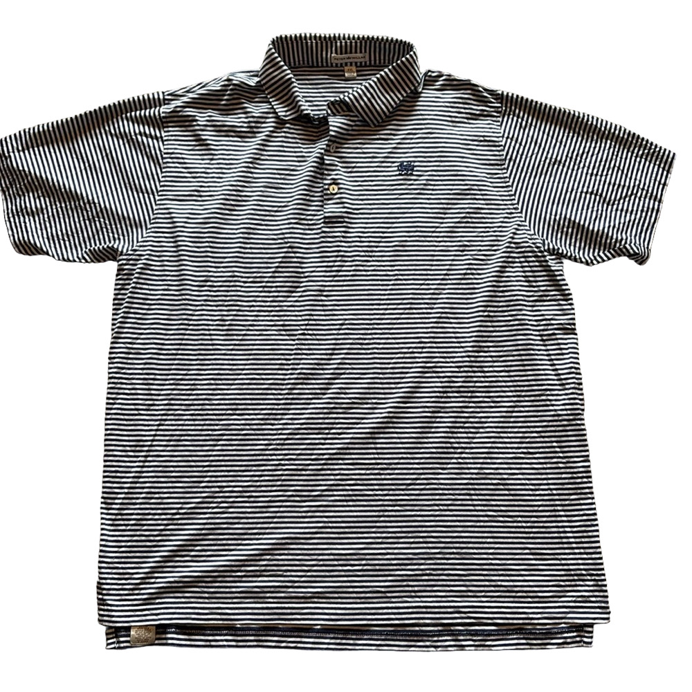 Peter Millar Mens XXL Navy Striped Golf Polo Shirt